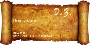 Dux Zobor névjegykártya